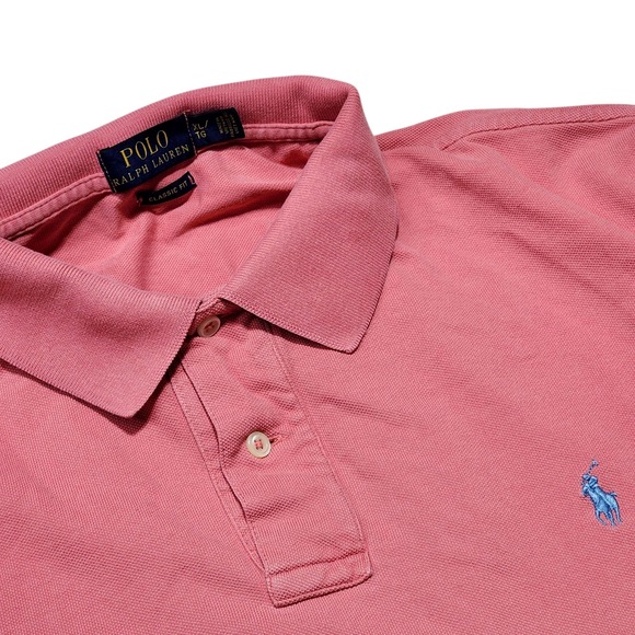 Polo Ralph Lauren Classic Fit Polo Shirt Short Sleeve Casual Mens XL Salmon Pink - Picture 1 of 7